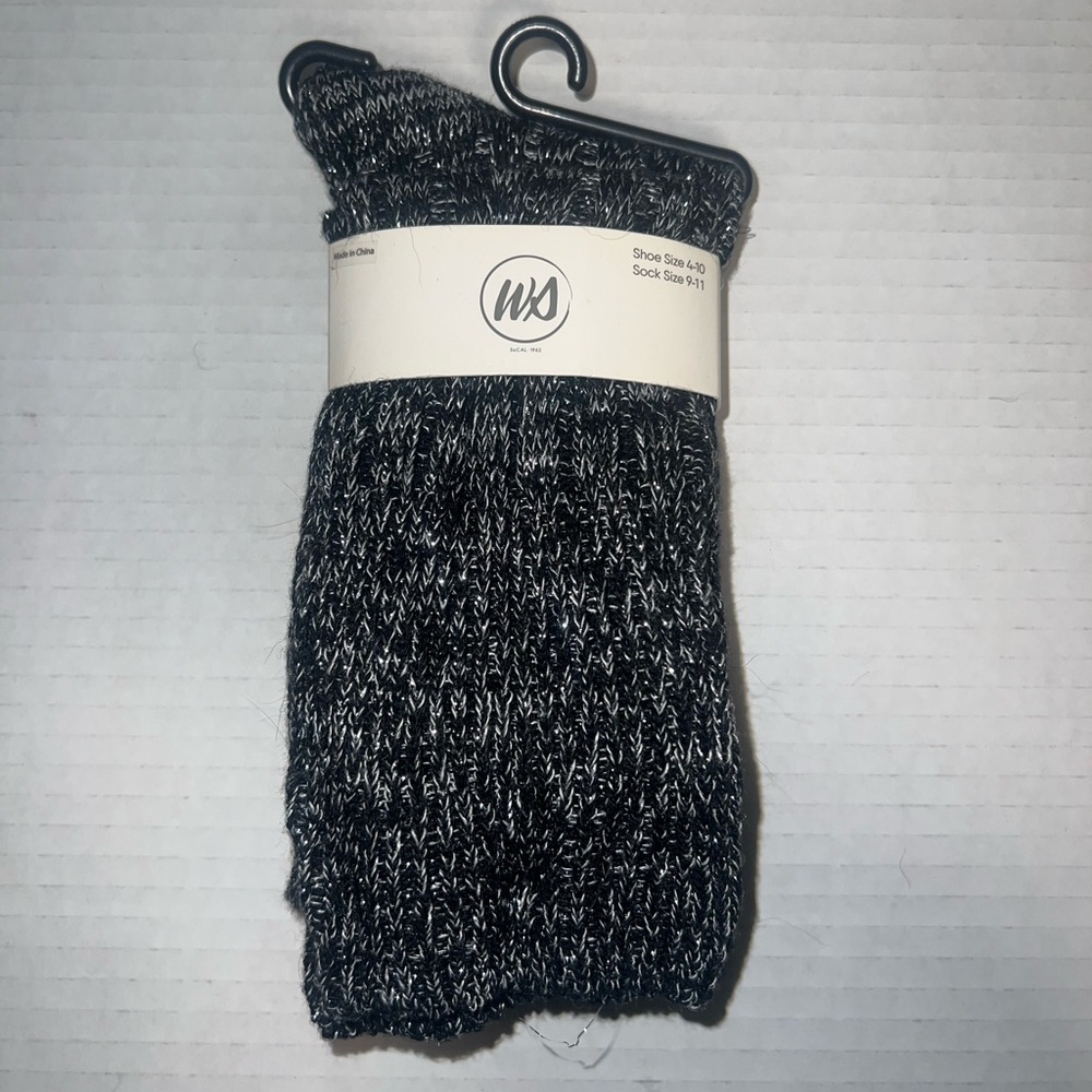 NWT Black with sliver long socks